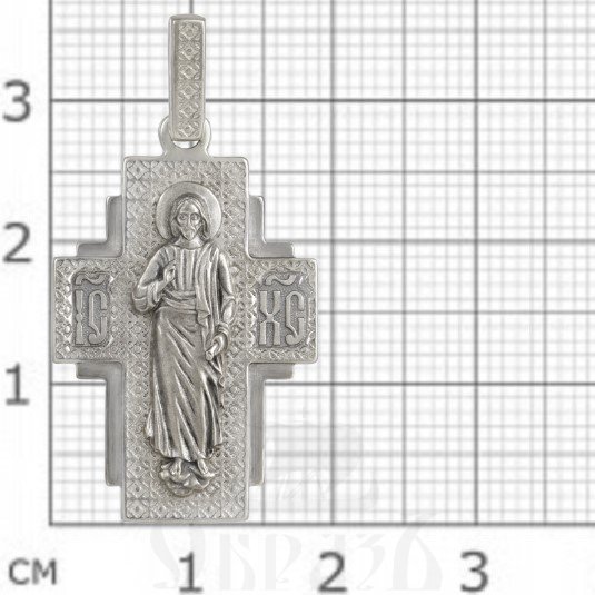 крест «господь спаситель», золото 585 проба белое (арт. 201.080-3)