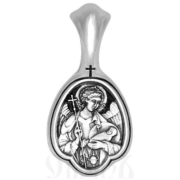 образок «святой ангел, охраняющий душу», серебро 925 проба (арт. 102.622)