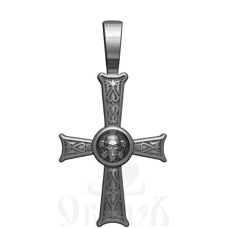 крест с образом спас нерукотворный и хризмой, серебро 925 проба с с родированием (арт. 17.002р)