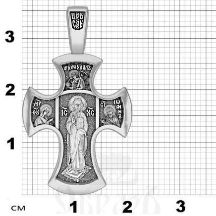 крест господь вседержитель и ангел хранитель, серебро 925 проба с родированием (арт. 17.047р)