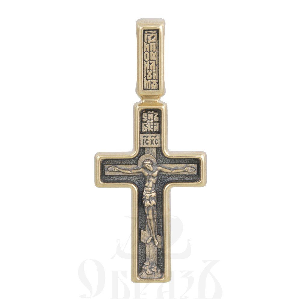 крест «распятие. ангел хранитель», золото 585 проба желтое (арт. 201.470)